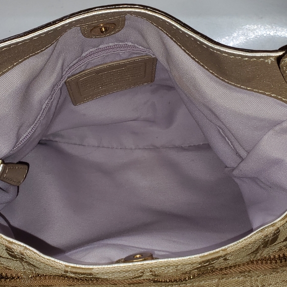 Coach purse, gold trim